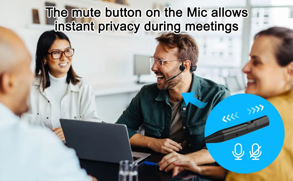 Open Ear Bluetooth Headphones , Noise Cancelling Wireless Headset Supports aptX/aptX-LL/aptX-HD Designed for Meeting Home Office