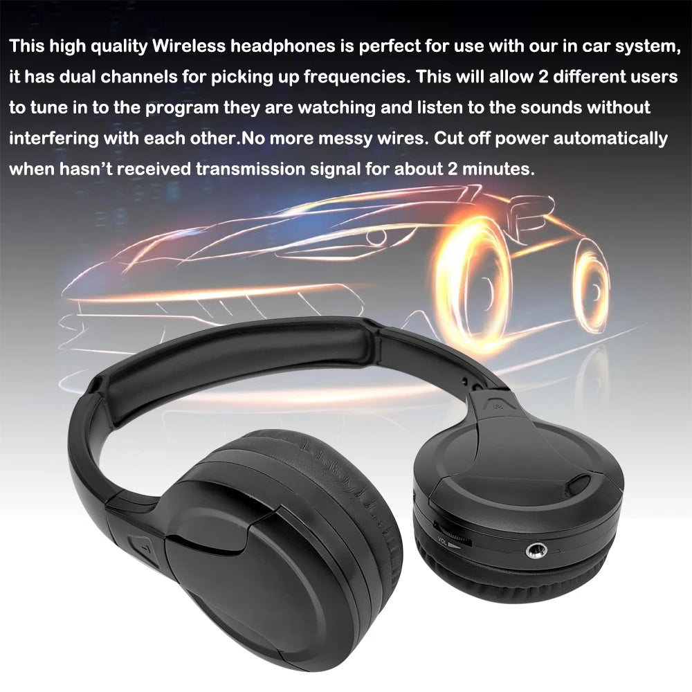IR Infrarot Kabelloser Kopfhörer Stereo Faltbarer Auto-Headset Ohrhörer Indoor Outdoor Musik Kopfhörer TV-Kopfhörer 2 Kopfhörer