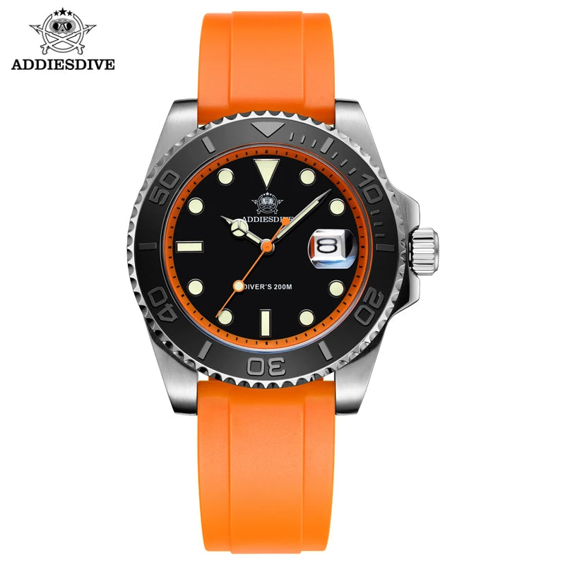 ADDIESDIVE 41mm Japan2115 Men's Quartz Watch 200m Waterproof Wristwatch BGW9 Luminous Ceramic Bezel 316 Steel Man Luxury Watches
