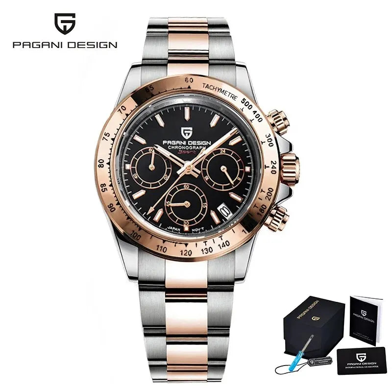 2025 New PAGANI DESIGN Chocolate PD1644 Luxury Quartz Watch For Men Automatic date Wristwatches Men Sport Waterproof Chronograph