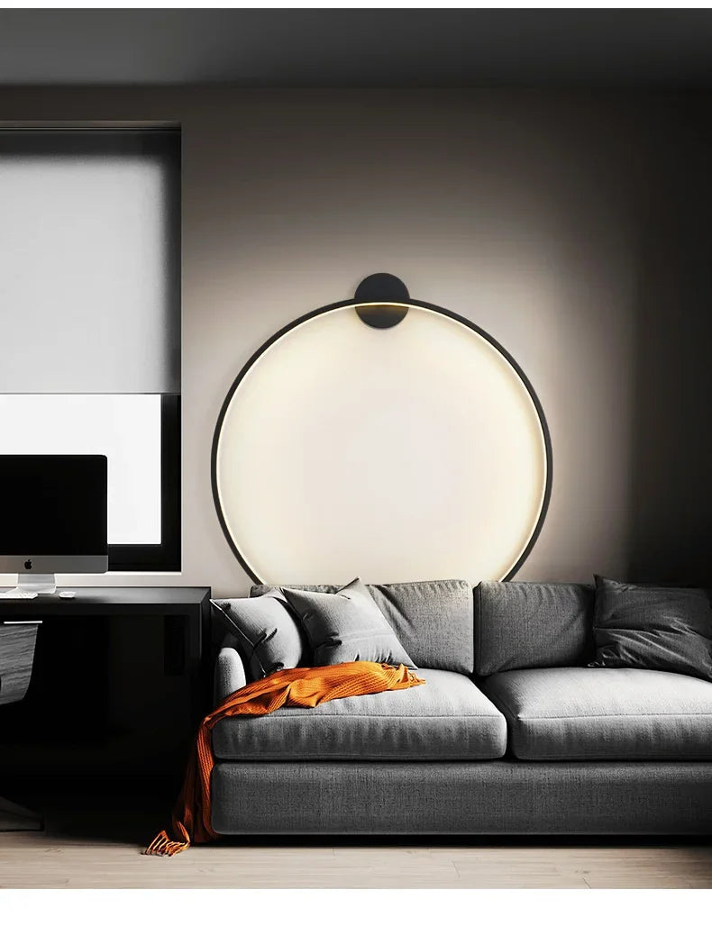 Nordic Minimalist Circle Background LED Wall Lamp Modern livingroom sofa wall lights Hotel Hall Bedside Sconces Light Home decor
