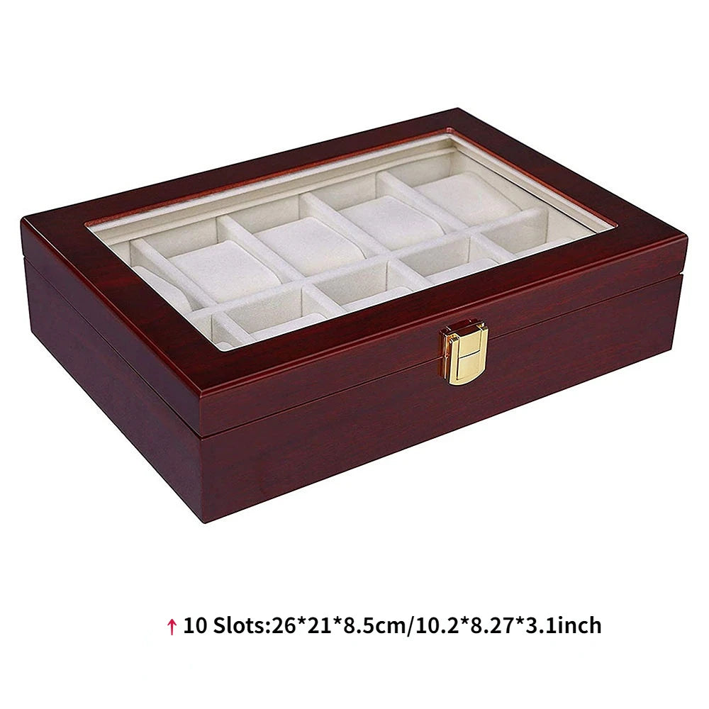 Luxury Wooden Watch Box 1/2/3/5/6/10/12 Grids Watch Organizers 6 Slots Wood Holder Boxes for Men Women  Watches Jewelry Display