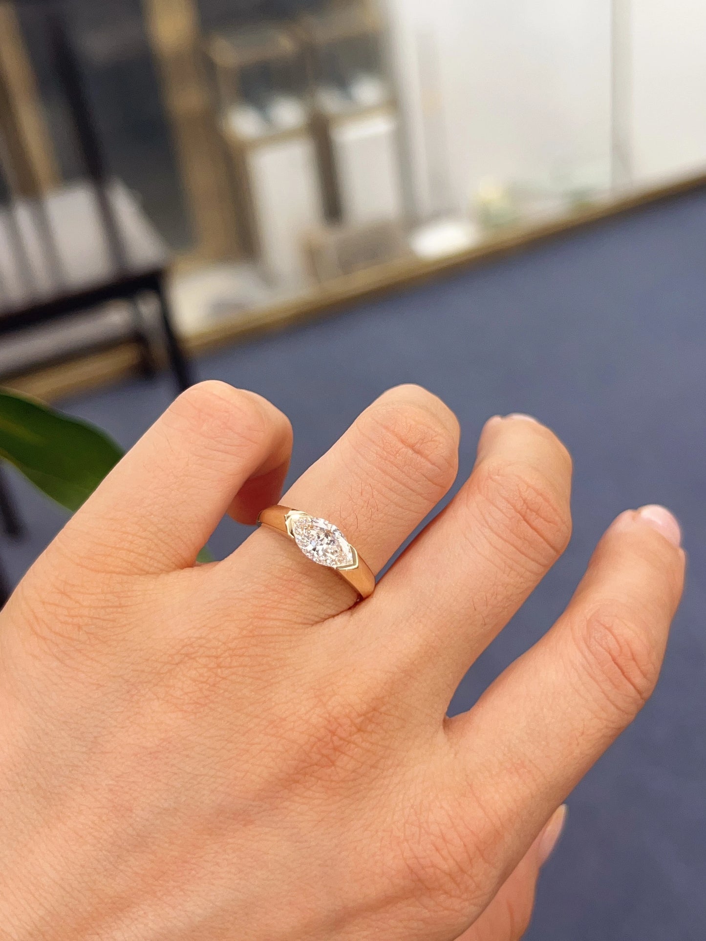 wholesale lab grown HPHT CVD Horse 's-eye cut with IGI certificate diamond lab grown diamond 1ct 14K gold rings Spot goods