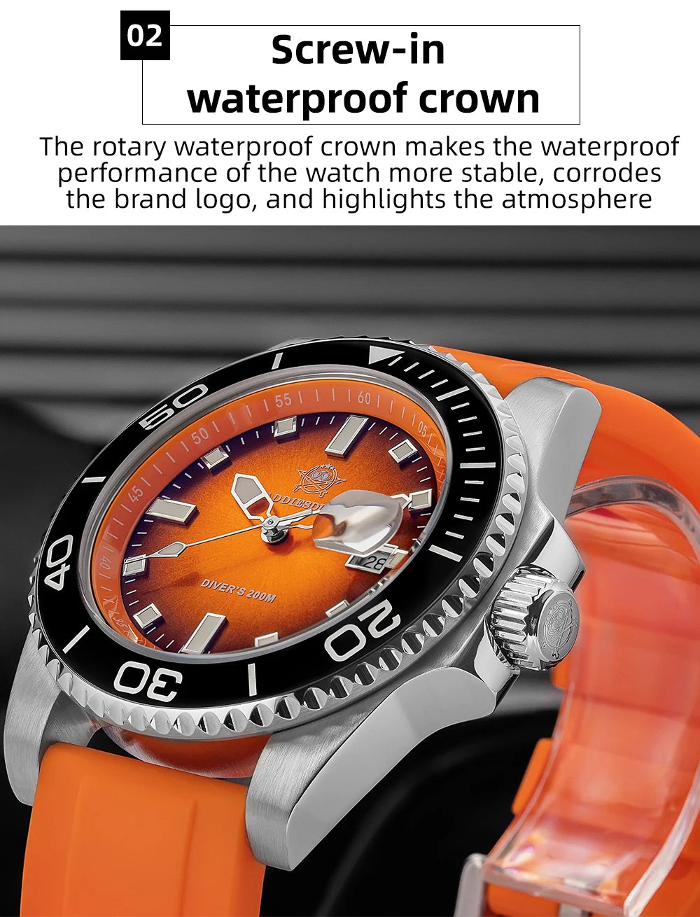 ADDIESDIVE New Men Watch AD2089 Diver 200m Waterproof Wristwatch Ceramic Bezel Luminous 316L Stainless Steel Quartz Watch AD2089