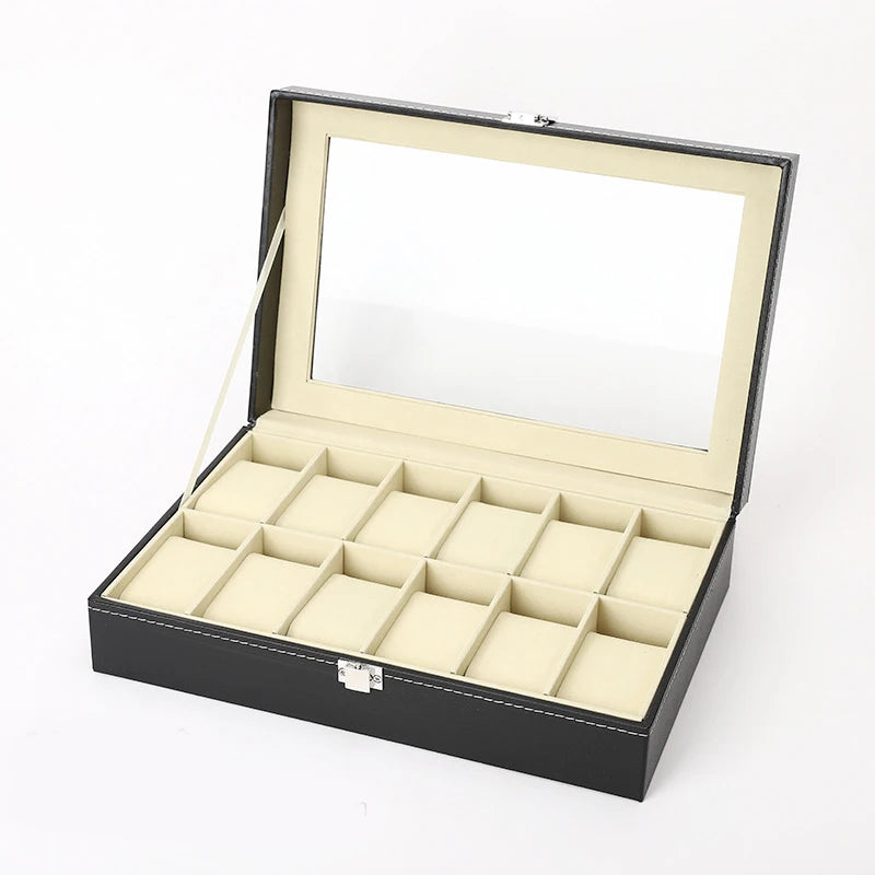 3/6/10/12/20 Slots PU Leather Watch Display Box Multi-Purpose Jewelry Wristwatch Storage Boxes For Women Men