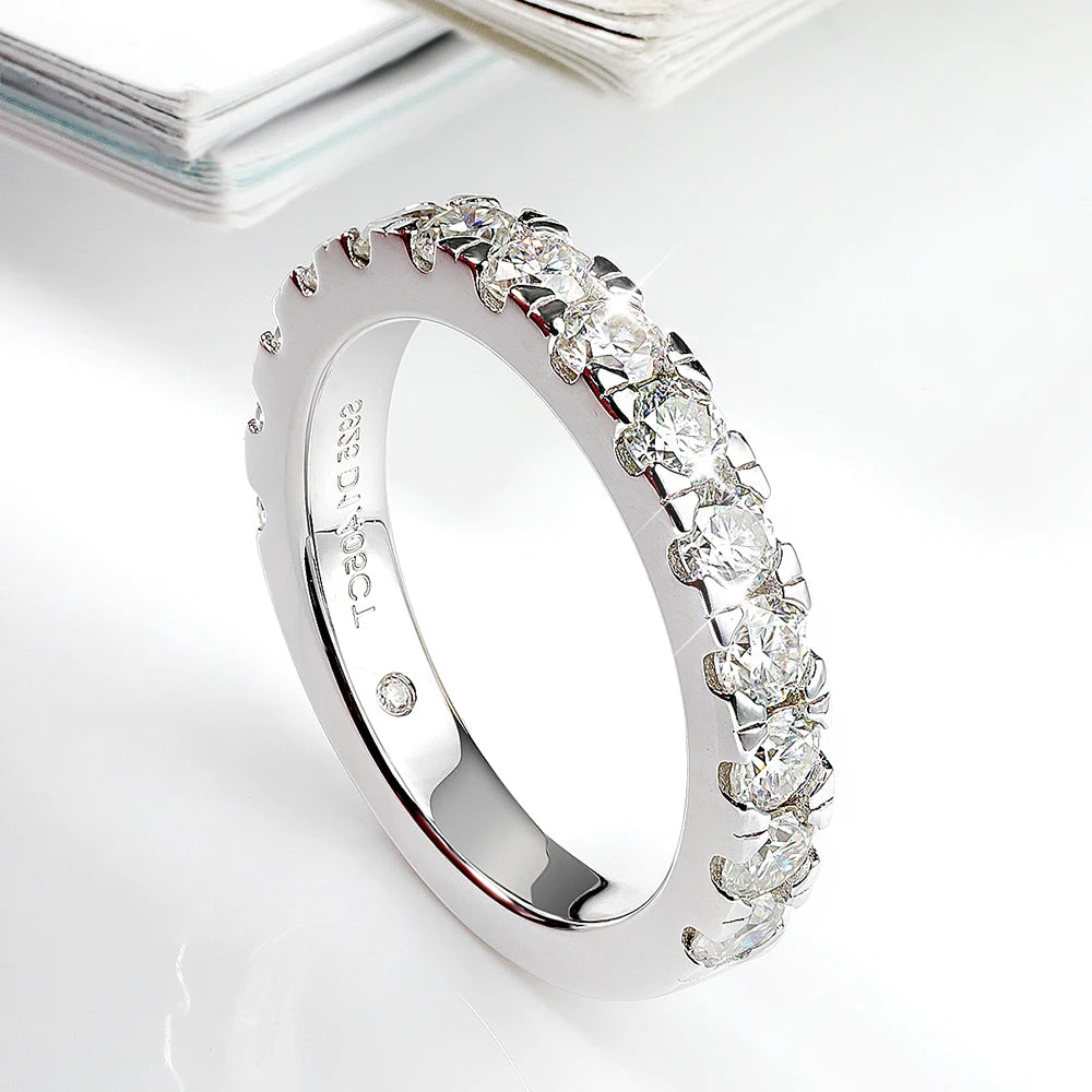 Serenity 6.8cttw D Color Moissanite Rings Set for Women Man Wedding Bridal Gift 100% S925 Sterling Silver Row Rings Fine Jewelry