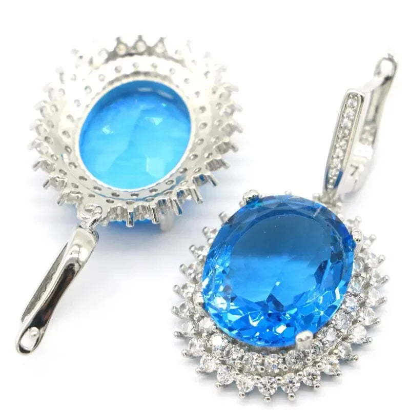 15g Customized 925 SOLID STERLING SILVER Earrings Sapphire Morganite Orange Spessartine London Blue Smoky Topaz Aquamarine CZ