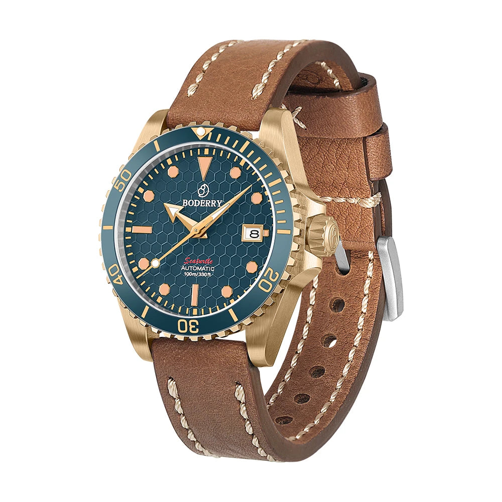 Boderry Seaturtle Titanium Diver Watch Men Luxury Bronze Watches Automatic Mechanical Wristwatch Sport 200M Waterproof Luminous