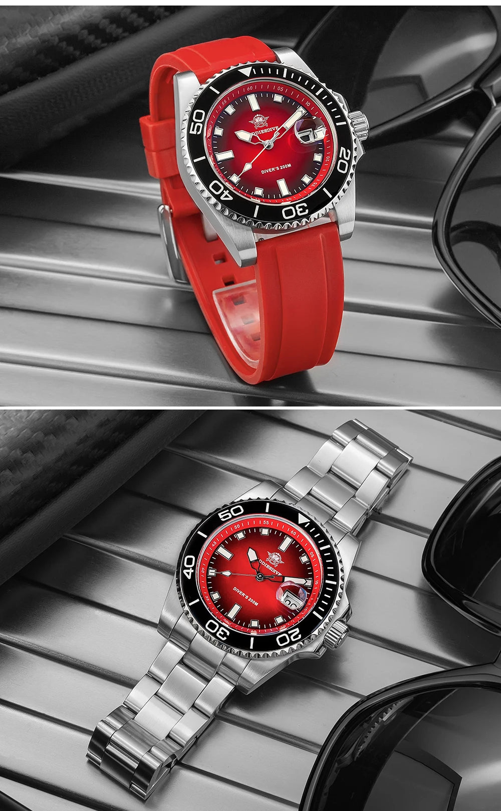 ADDIESDIVE New Men Watch AD2089 Diver 200m Waterproof Wristwatch Ceramic Bezel Luminous 316L Stainless Steel Quartz Watch AD2089