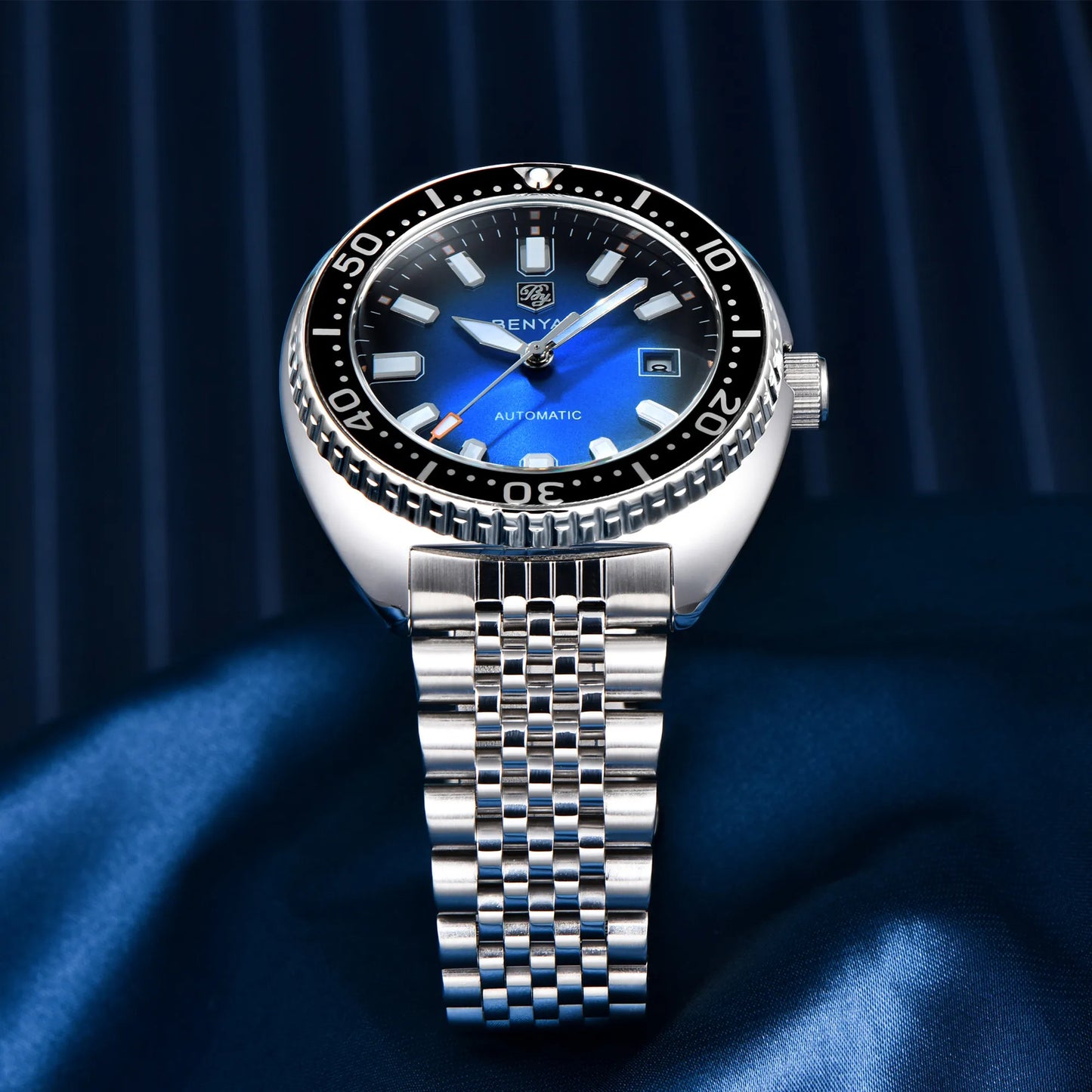 New BENYAR 42MM Tuna Men Mechanical Watch Luxury Stainless Steel Automatic Watch 50M Diving Luminous Watch for Men reloj hombre