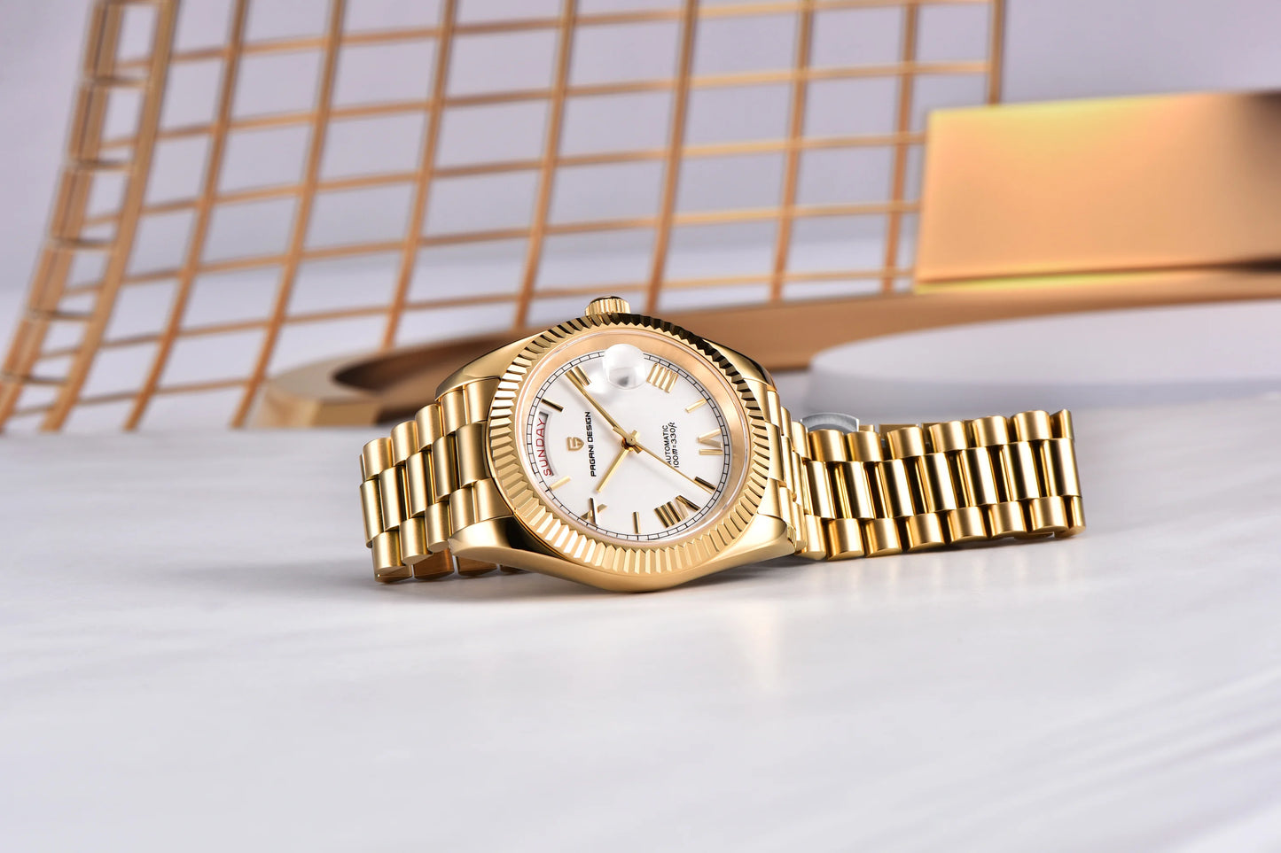 PAGANI DESIGN Men's Watches DD40 Gold White Luxury Automatic Watch Men TMI NH36A Date Week Mechanical Watches For Men 2025 New