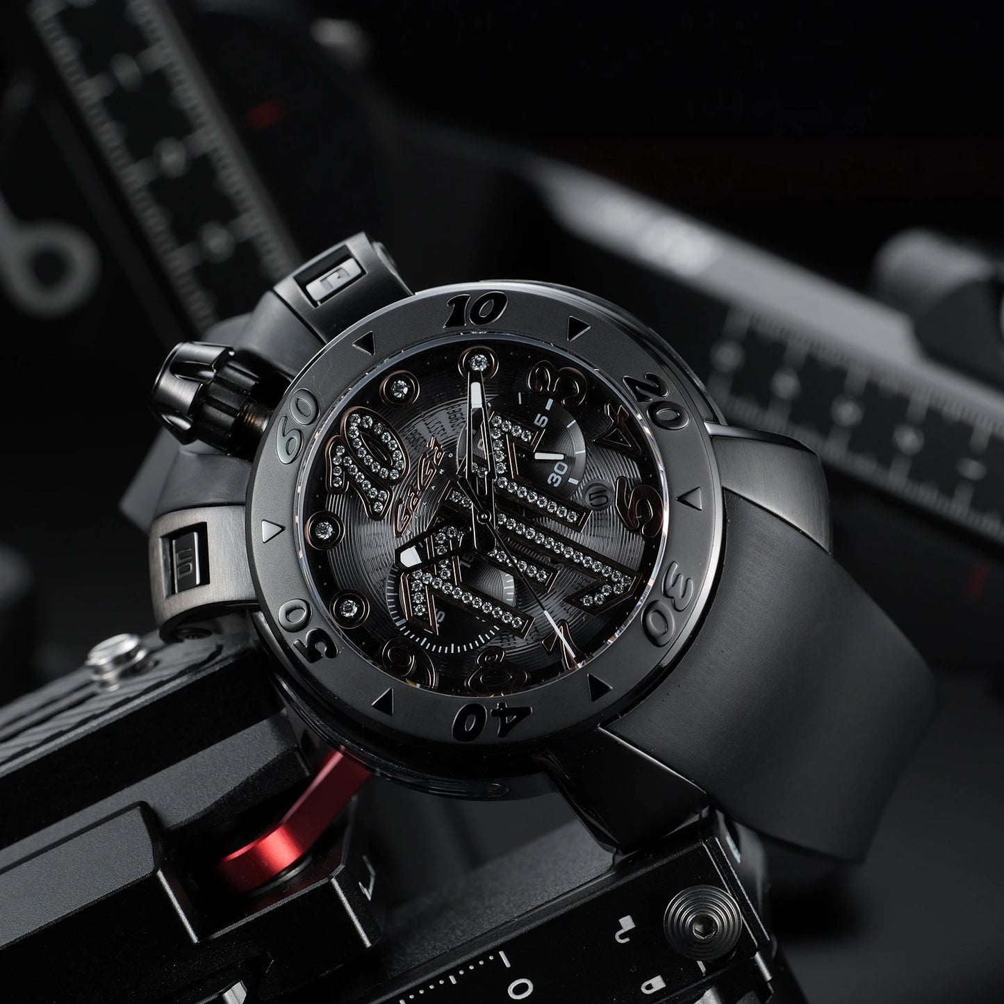 Gaga Men's Rose Gold Automatic Watch - Big Dial Waterproof Sport Clock with Comfortable Rubber Band And Big Numerals Design