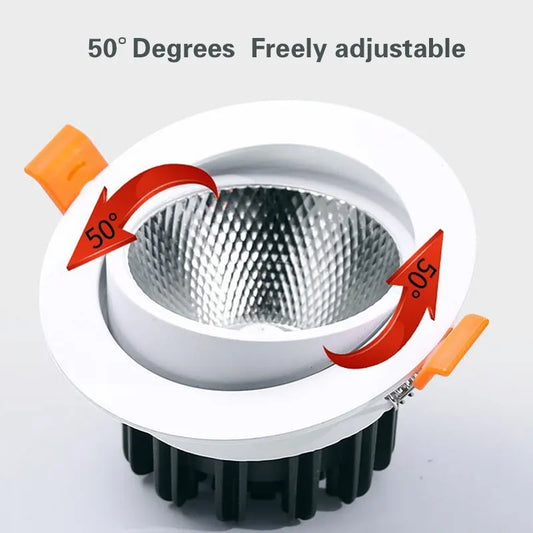 10Pcs LED Downlights 7W 9W Dimmable Spot Lights 12W 15W AC90V-260V 18W COB Chip Recessed Ceiling Lamps For Home Illumination