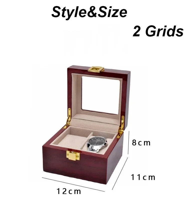 Wooden Watch Box Eco-Friendly Watch Storage Case with 1/2/3/5/6/10/12 Slots Travel Organizer for Men Watch Gift Box