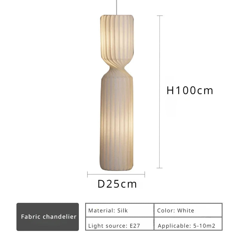 Nordic Cylinder Silk Led Pendant Lights for Living Dining Room Sofa Bedroom Simple Home Decor Hanging Fixture Ceiling Chandelier