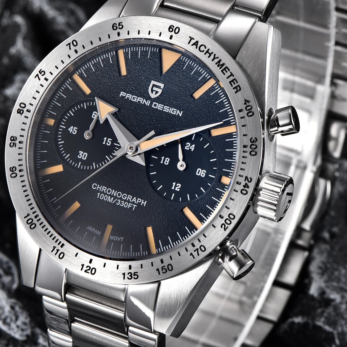 PAGANI DESIGN 2025 New Men's Watches Moon Quartz Watch Men Luxury Sport Waterproof Chronograph AR Sapphire Mirror Luminous Clock