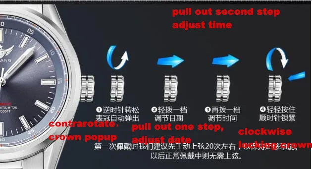 BEIHUA Men Automatic Watch Luminous Whole Night Super Bright C3 Japan TOP Mov't 24Jewels Day Date Sapphire  Luxury Gift Military