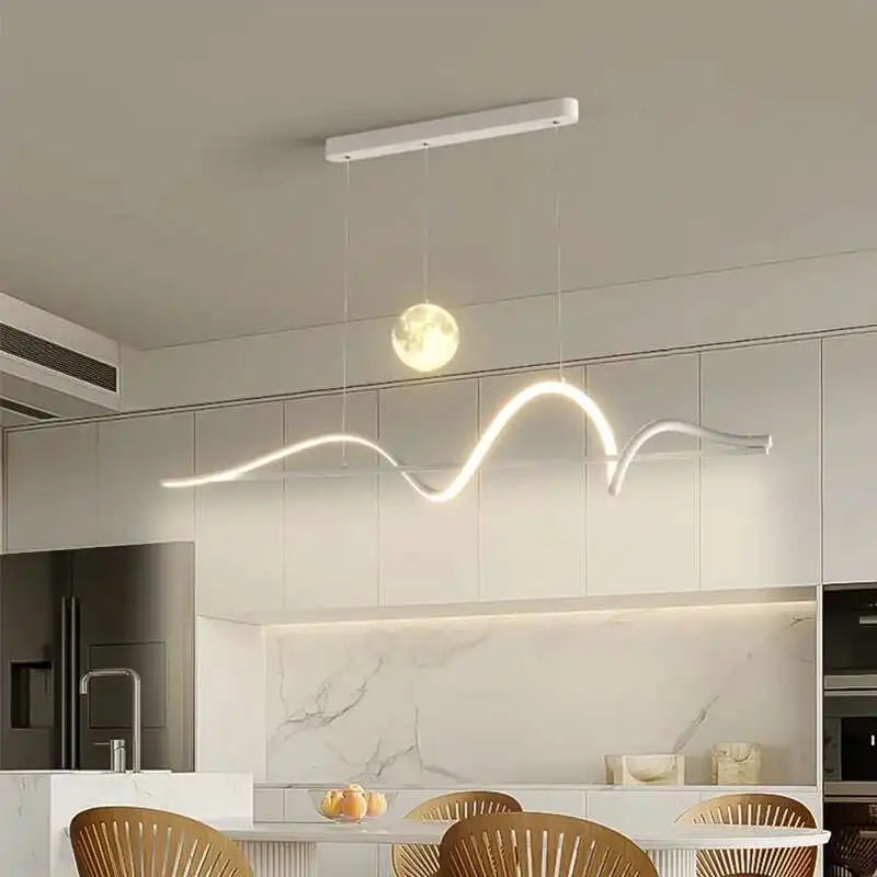Modern Led Pendant Lights Chandelier For Dining Table Living Room Counter Bar Interior Moon Hanging Lamp Decor Chandelier Lamp
