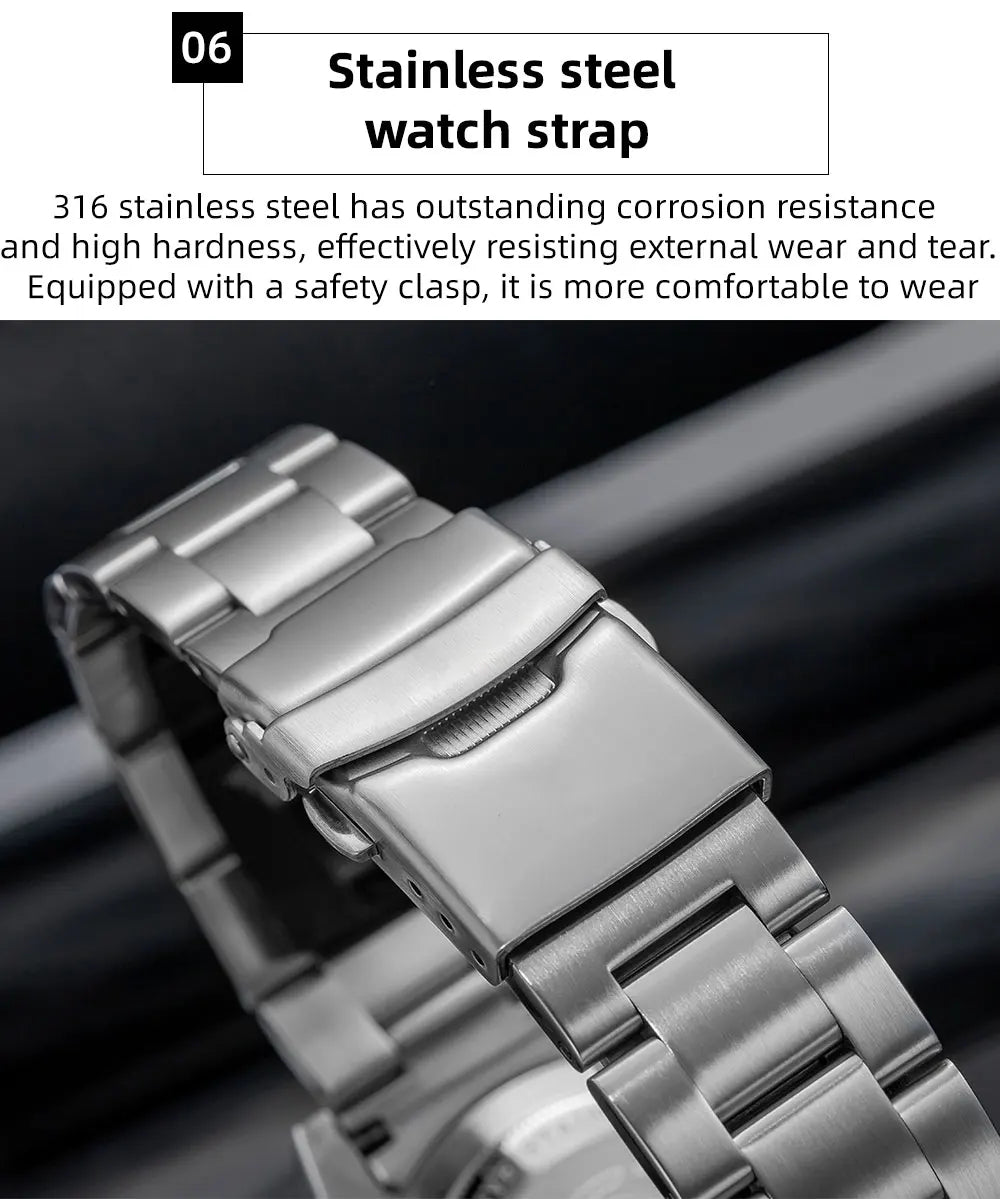 ADDIESDIVE New AD2510 Luxury Men's Diving Watch 41mm BGW9 Luminous Enamel Dial Screw-down Crown Durable Stainless Steel Strap