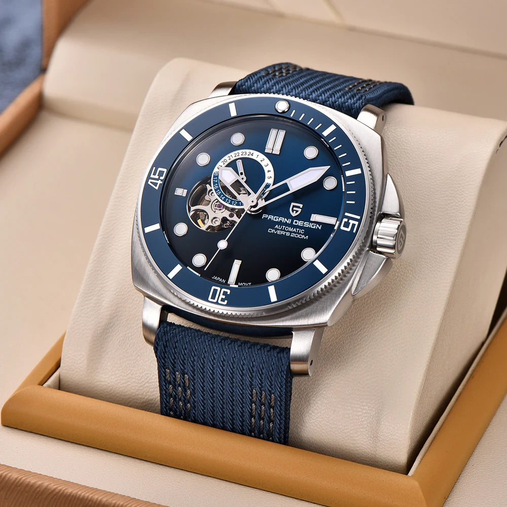 PAGANI DESIGN 2025 New Luxury Men's Watches Mechanical Automatic Watch For Men 200M Diving Wrist watch Stainless Steel+with box