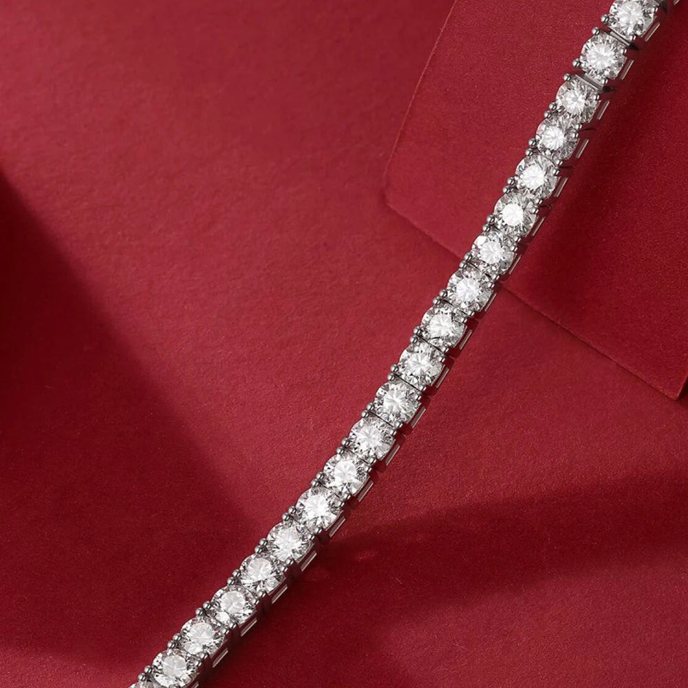 3/4/5mm Real Moissanite Tennis Bracelet for Women Man Original 925 Sterling Silver Plated 18k Gold Diamond Bracelets with GRA