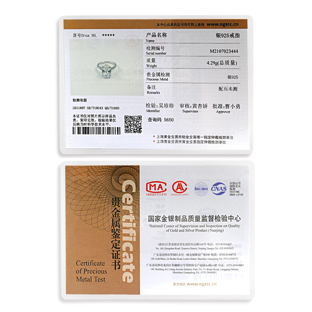 BXINY 1/2/3/4CT Oval Cut Moissanite Rings S925 Silver D Color VVS Lab Diamond For Women Wedding Bands Fine Jewelry GRA Certified