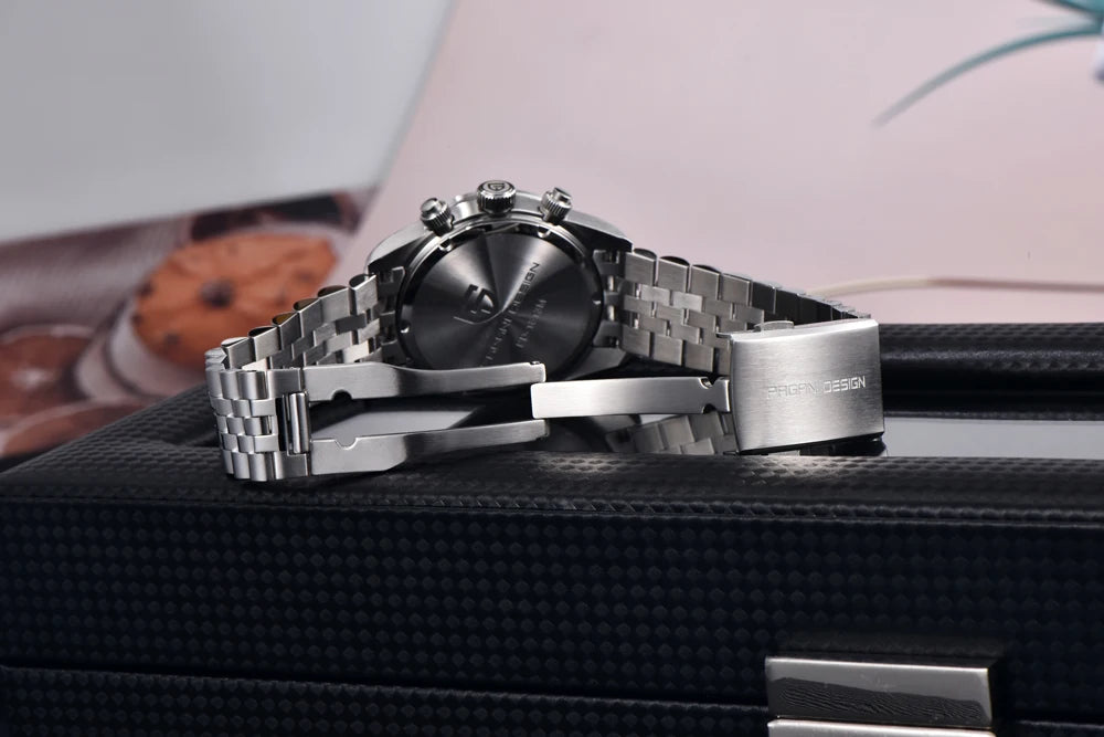PAGANI DESIGN 2025 New BB Panda Men's Watches Retro Luxury Quartz Watch For Men Sport Chronograph Stainless steel Bracelet Watch