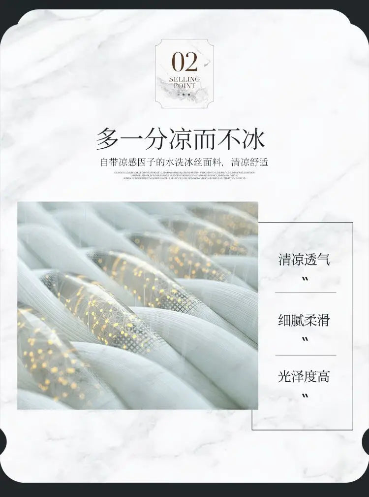 Luxury Blending Natural Mulberry Silk Duvet Cover Set with Fitted Sheet High-end Satin Silky King Size Bedding Set Queen Bed Set