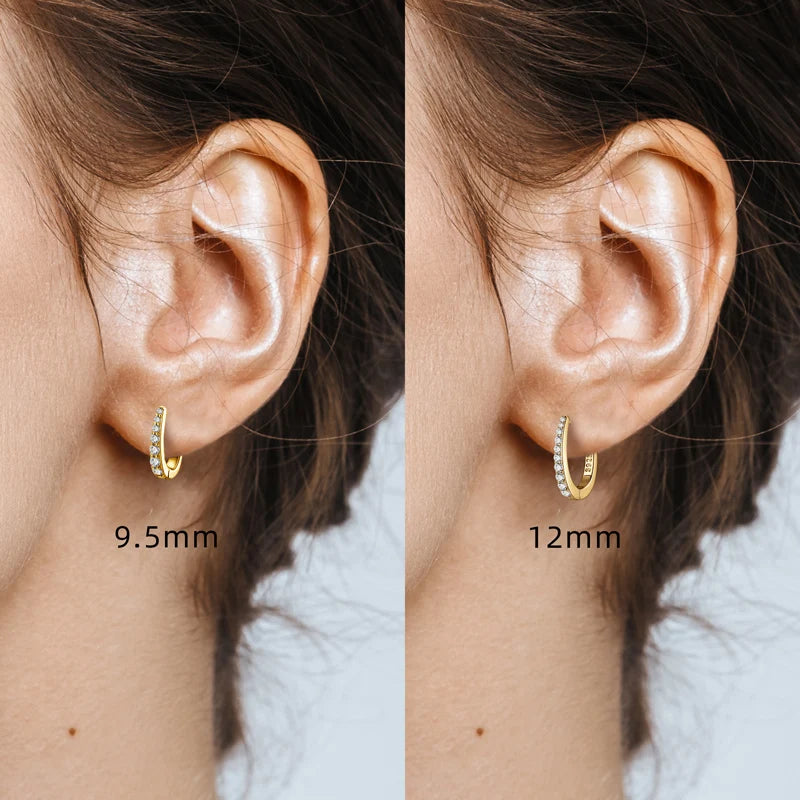 RAPRGOLD Certified Round Moissanite Hoop Earrings for Women S925 Sterling Silver U-shaped Earring Girl's Jewelry Gifts oorbellen