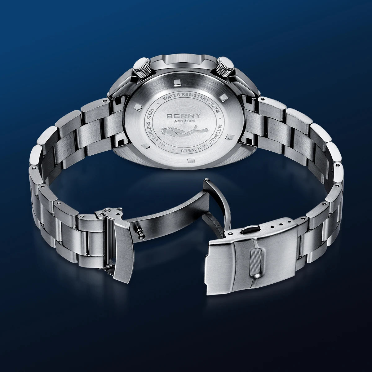 BERNY Automatic Compressor Diver Watch for Men Super Luminous Miyota 8215 Sapphire Swim Sport 20ATM Mechanical Men's Dive Watch