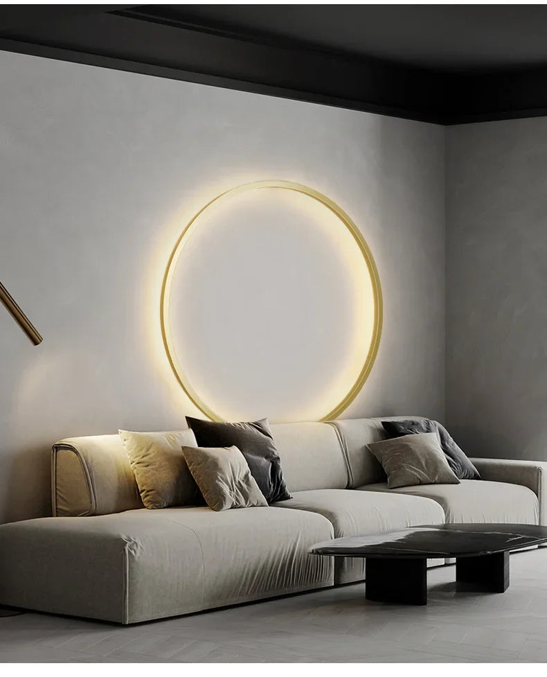 Nordic Minimalist Circle Background LED Wall Lamp Modern livingroom sofa wall lights Hotel Hall Bedside Sconces Light Home decor