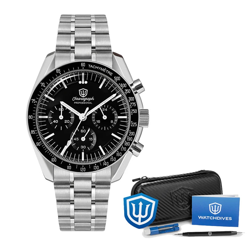 Watchdives WD1863 Men Watch 10Bar Waterproof Sapphire Crystal 39mm Quartz Watch VK63 Movement Vintage Watch with Gift Box