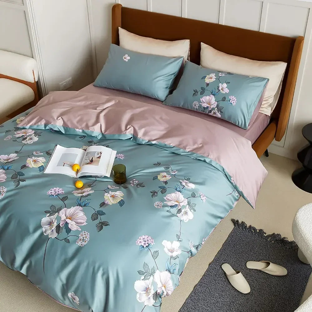 Svetanya Print Egyptian Cotton Bedding Sets Ru Queen King Size Bed Linens Pillowcase Sheet Duvet Cover Set