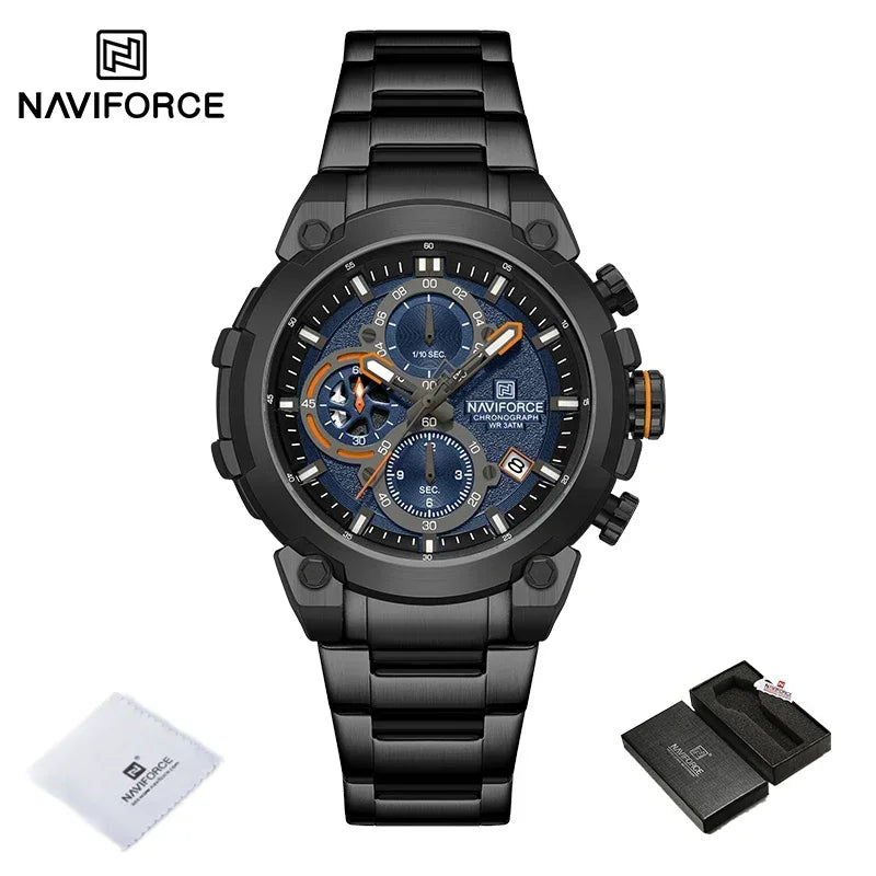 NAVIFORCF Mens Military Watches Luxury Wrist Watch Quartz Clock Watch Hot Fashion Men Waterproof Chronograph Relogio Masculino