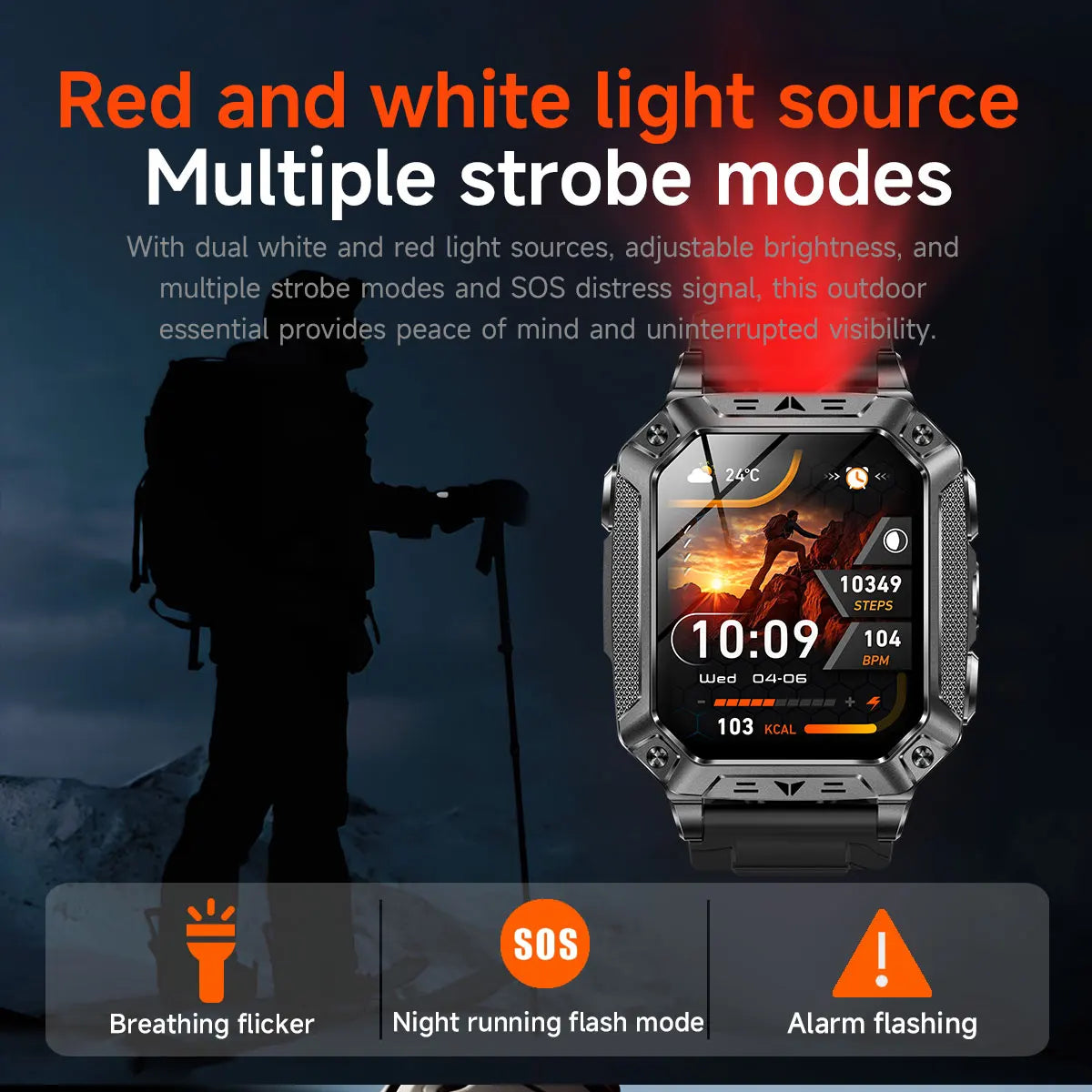 2026 New Military outdoor 1400mAh Battery SmartWatch Men Waterproof Call 2.01" HD AMOLED Sports Heart rate Flashlight Smart Band