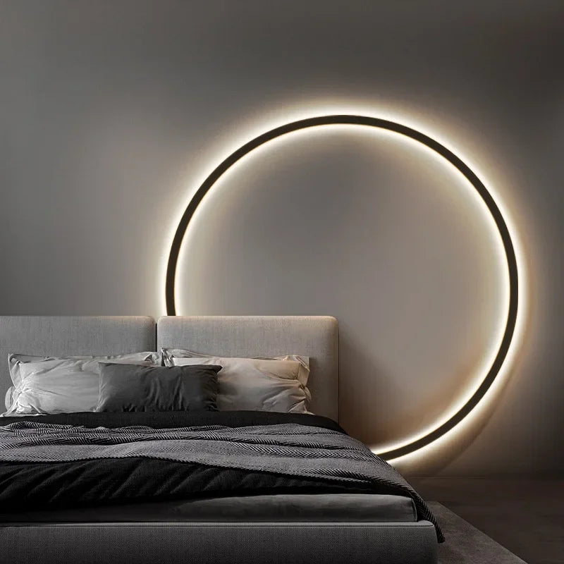 Nordic Minimalist Circle Background LED Wall Lamp Modern livingroom sofa wall lights Hotel Hall Bedside Sconces Light Home decor