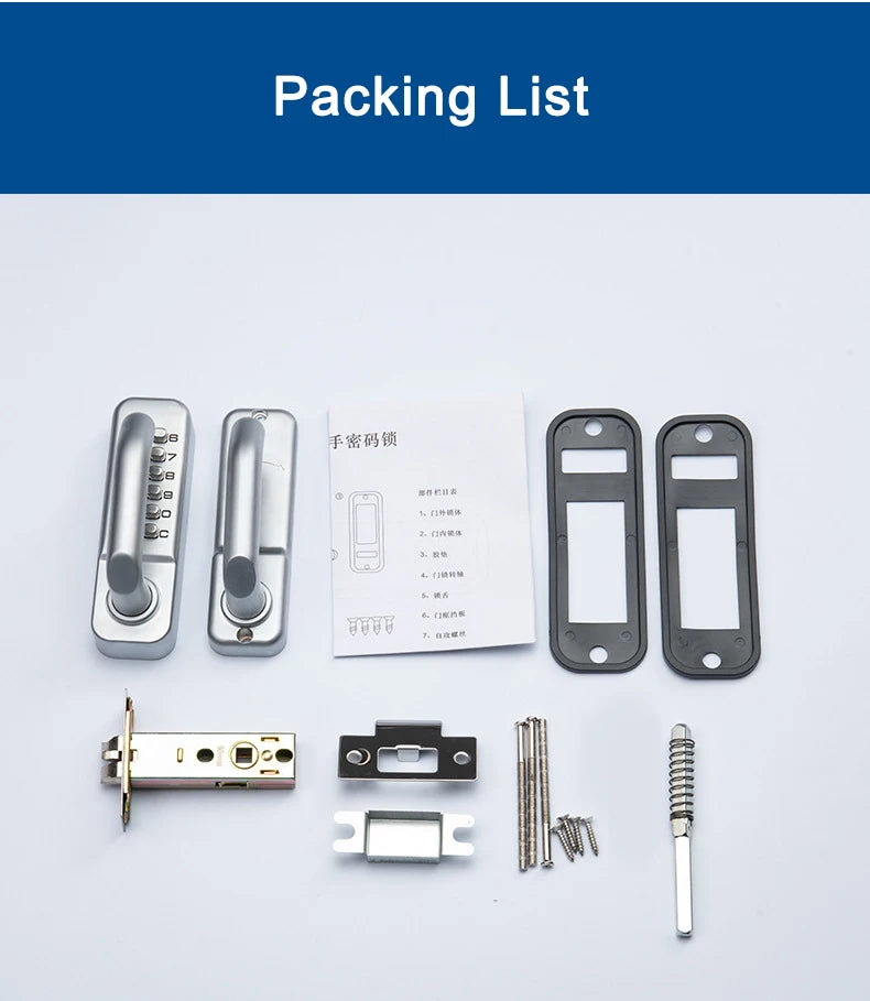 IP68 Waterproof Mechanical Password Number Single Latch Deadbolt Lock No Need Power For Outdoor Indoor Wooden Metal Door