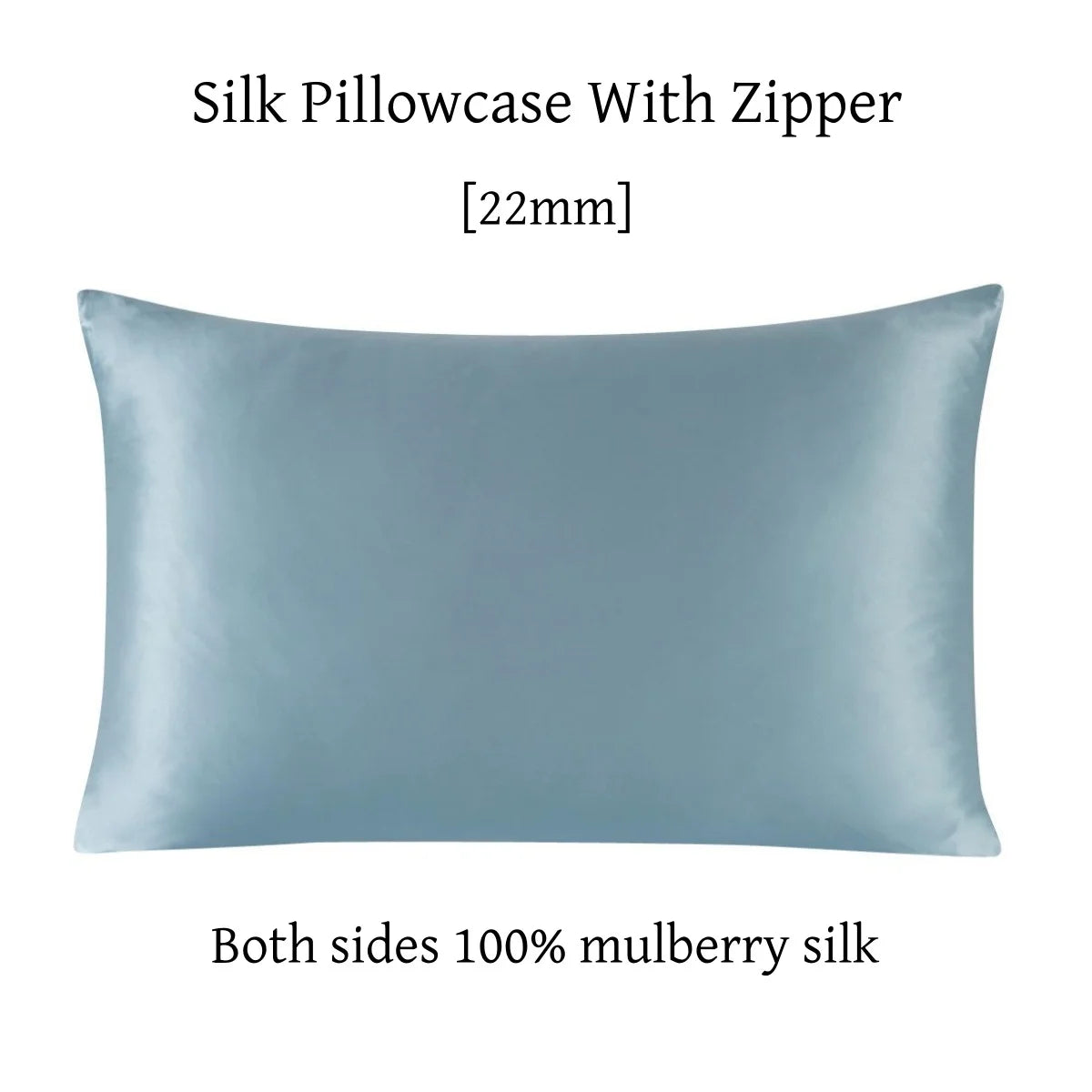 22 Momme Silk Zipper Pillowcase 1pc 100% Nature Mulberry Silk Muticolor Pillow Case For Healthy Standard Queen King