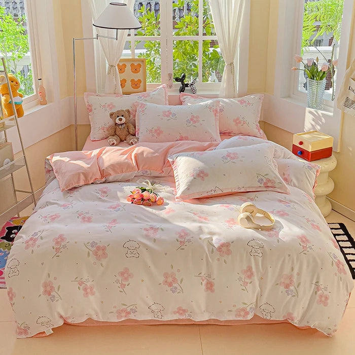 Bonenjoy Queen Size Bedding Set White Color Black Plaid Microfiber Reactive Printed King Size Bed Linen Sets For Bedroom Kit
