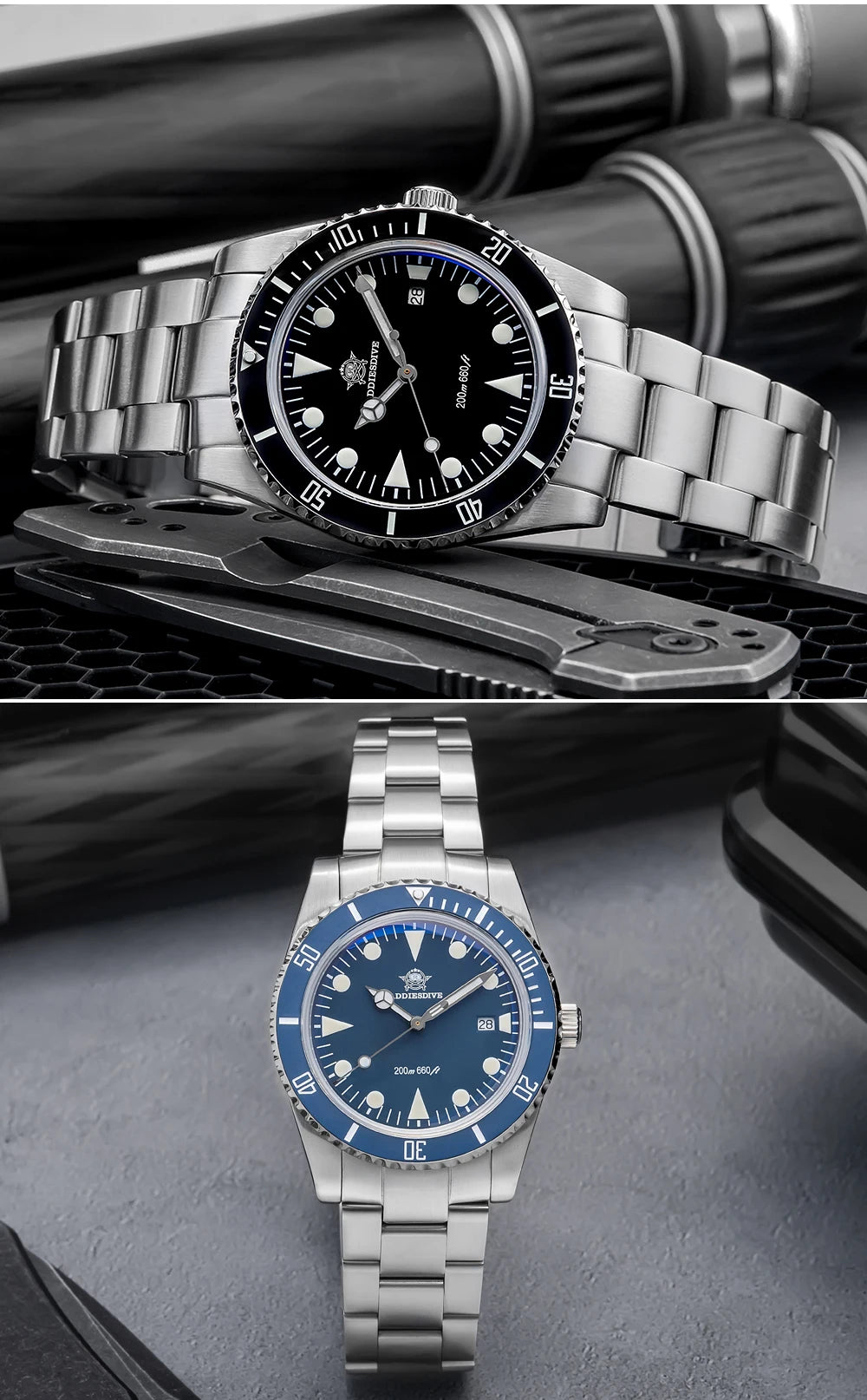 ADDIESDIVE Luxury Men's Analog Watch BGW9 Luminous Ceramic Bezel Bubble Mirror Glass Diver's Watch 200m Quartz Watches AD2068