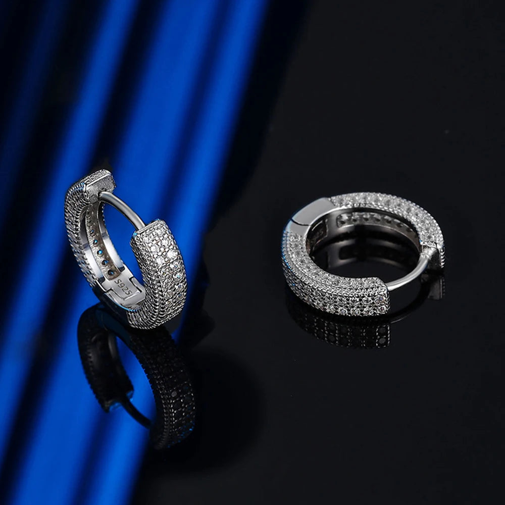 D Color Full Moissanite Hoop Earrings For Women Men 925 Sterling Silver 18k Gold Plated Sparkling Diamond Fine Jewelry Gifts GRA