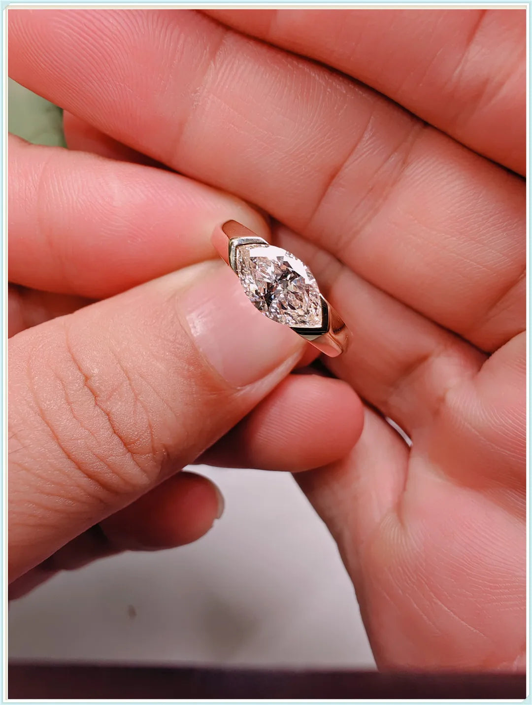 wholesale lab grown HPHT CVD Horse 's-eye cut with IGI certificate diamond lab grown diamond 1ct 14K gold rings Spot goods