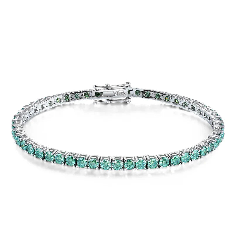 Smyoue 3/4/5mm Pass Diamond Test Moissanite Tennis Bracelets for Women Men Original 925 Sterling Silver Bangles with Certificate