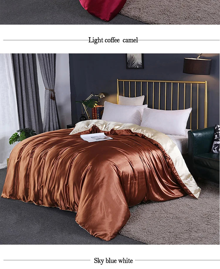 Luxury High Quality  Satin Duvet Cover Rayon Quilt Cover High Density Fabric Duvet Cover  Supple High waterfall