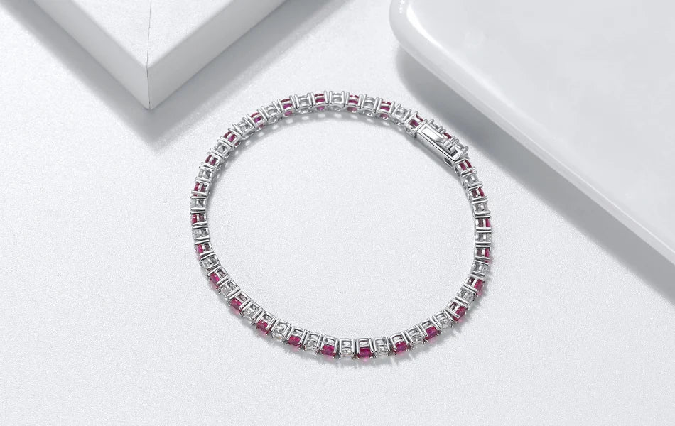 Rinntin Genuine 925 Sterling Silver Tennis Chain Bracelet Handmade High-end Luxury Hand Chain for Men Women Jewelry Gift SB128