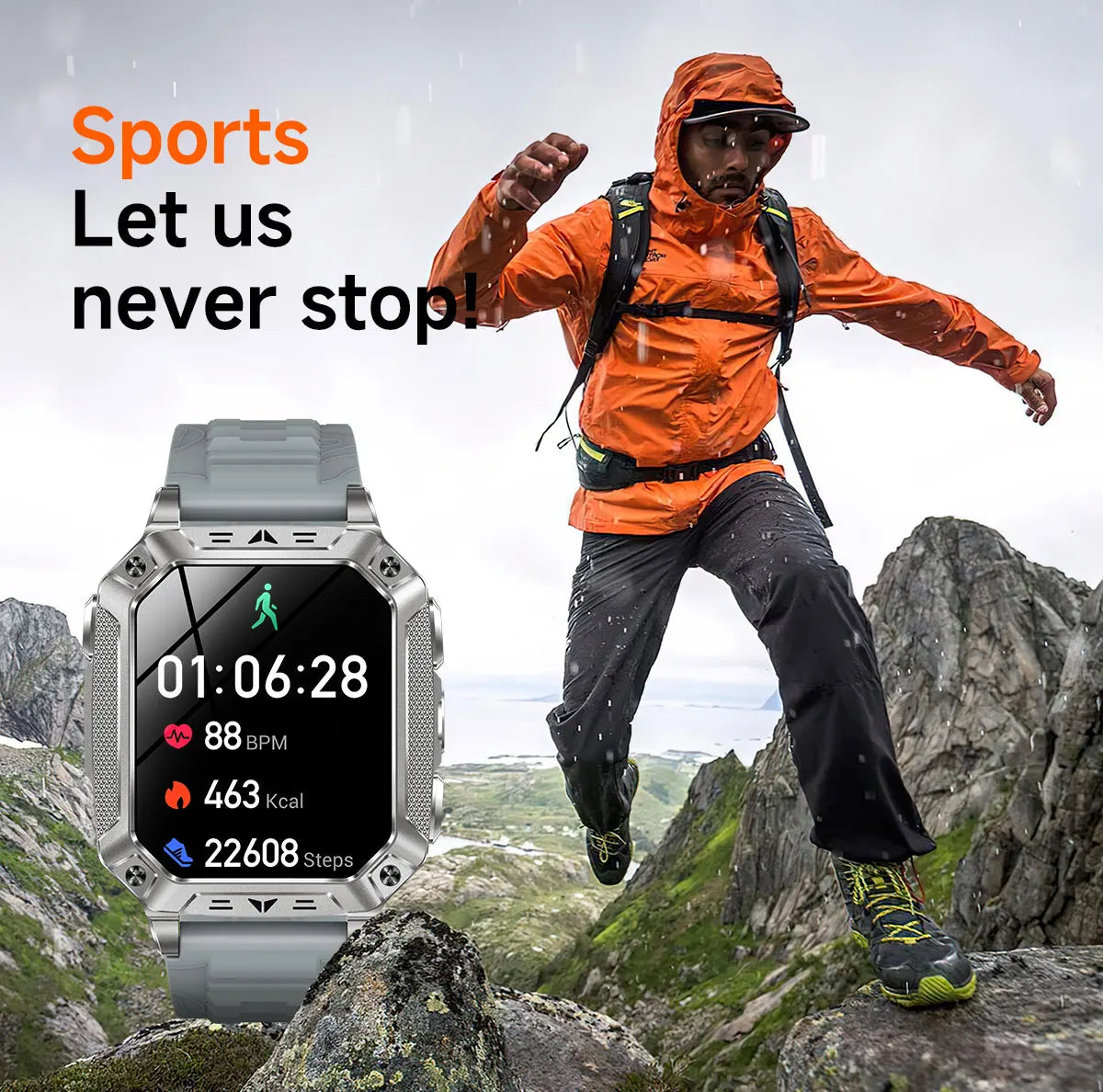 2026 New Military outdoor 1400mAh Battery SmartWatch Men Waterproof Call 2.01" HD AMOLED Sports Heart rate Flashlight Smart Band