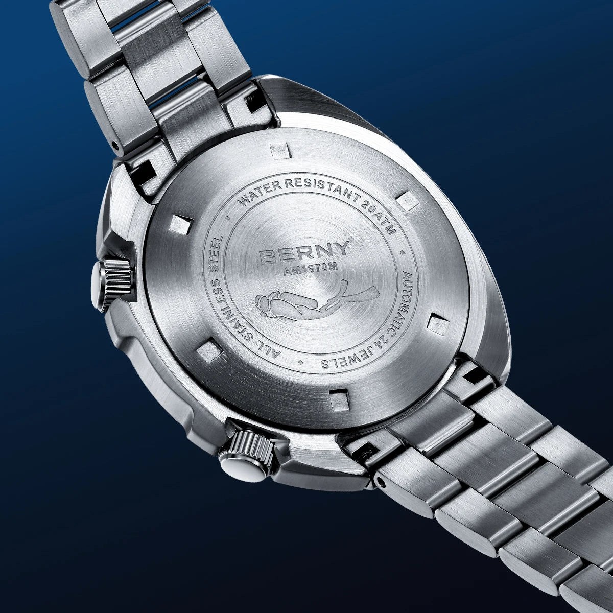 BERNY Automatic Compressor Diver Watch for Men Super Luminous Miyota 8215 Sapphire Swim Sport 20ATM Mechanical Men's Dive Watch