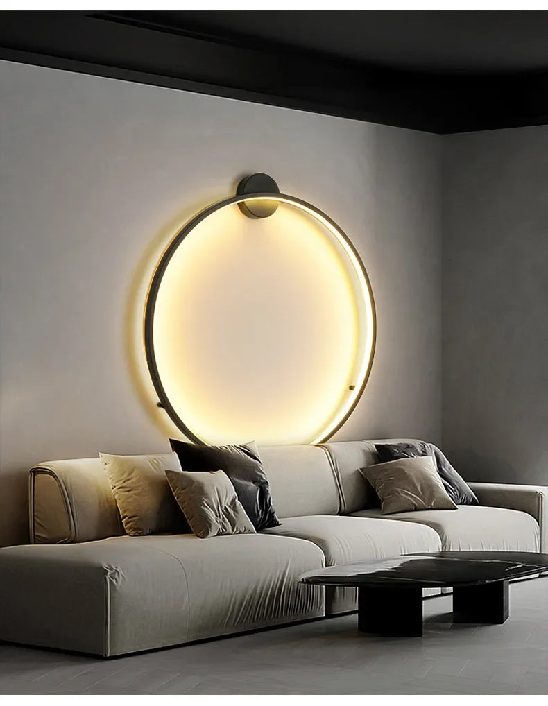 Nordic Minimalist Circle Background LED Wall Lamp Modern livingroom sofa wall lights Hotel Hall Bedside Sconces Light Home decor