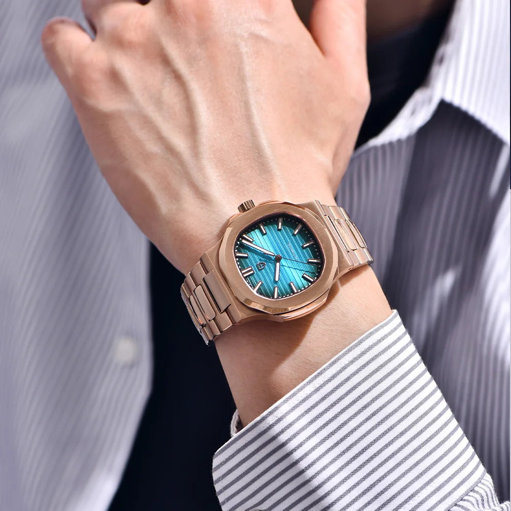 2025latest Pagani design rose gold top luxury automatic men's watch fashion AR Sapphire crystal mechanical watch men's gift10BAR
