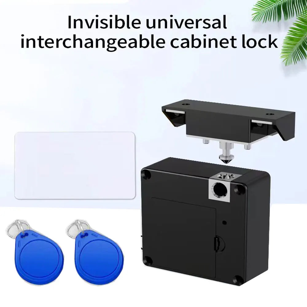 Smart Biometric Cabinet Lock Black Keyless Fingerprint Locks Anti-theft Door Lock Hidden File Drawer Wardrobe Hardware